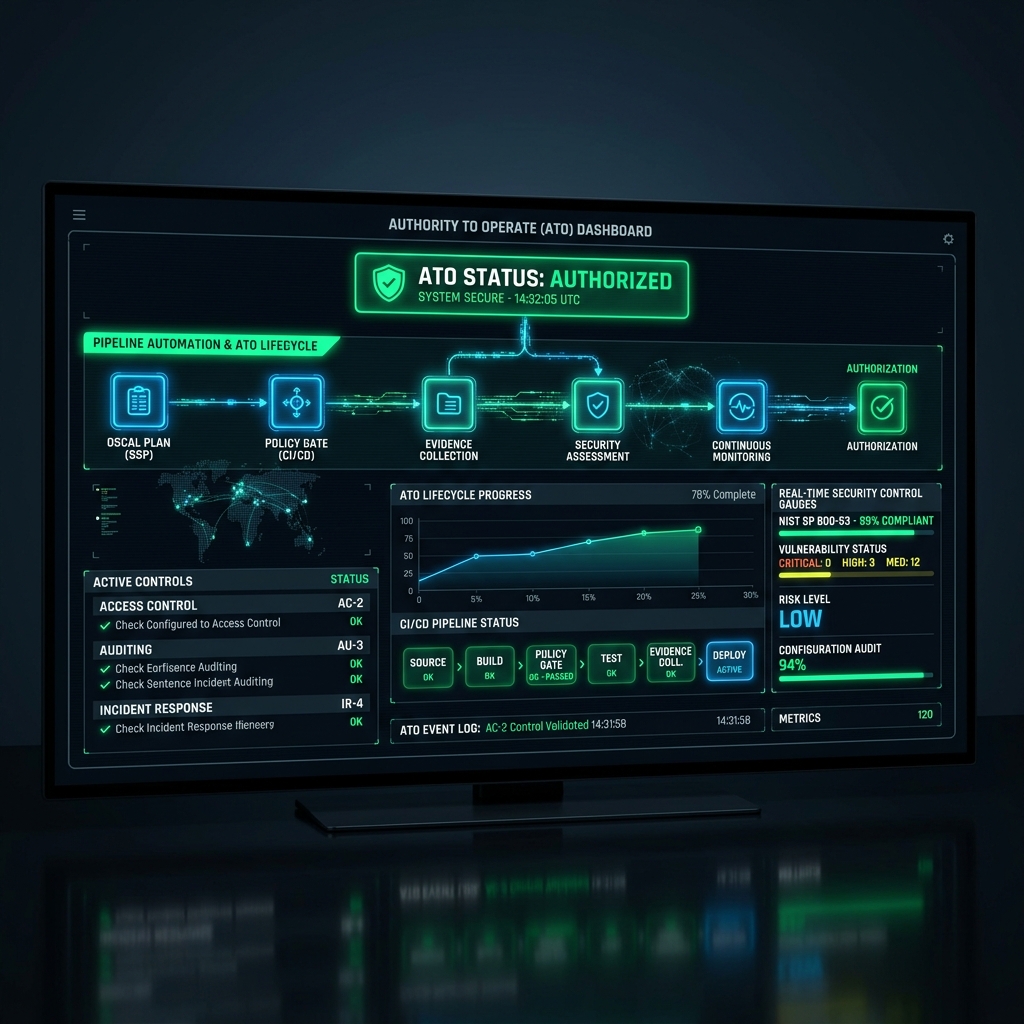 Authorization dashboard showing continuous control monitoring and risk posture